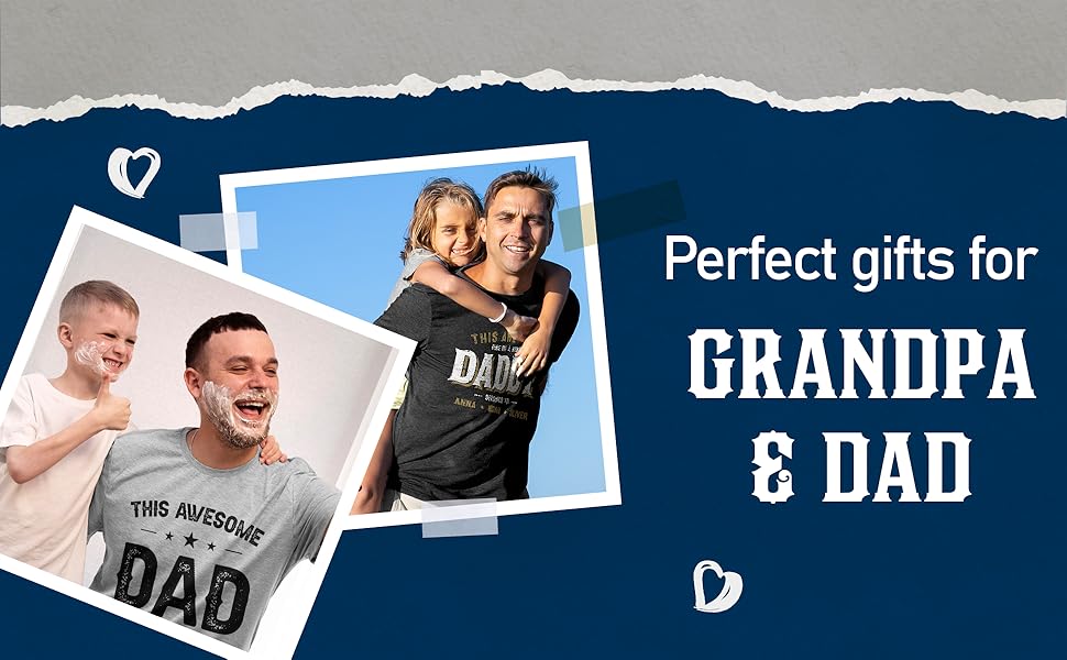 customized fathers day t shirt personalized custom dad men daddy kids names gifts grandpa papa papaw