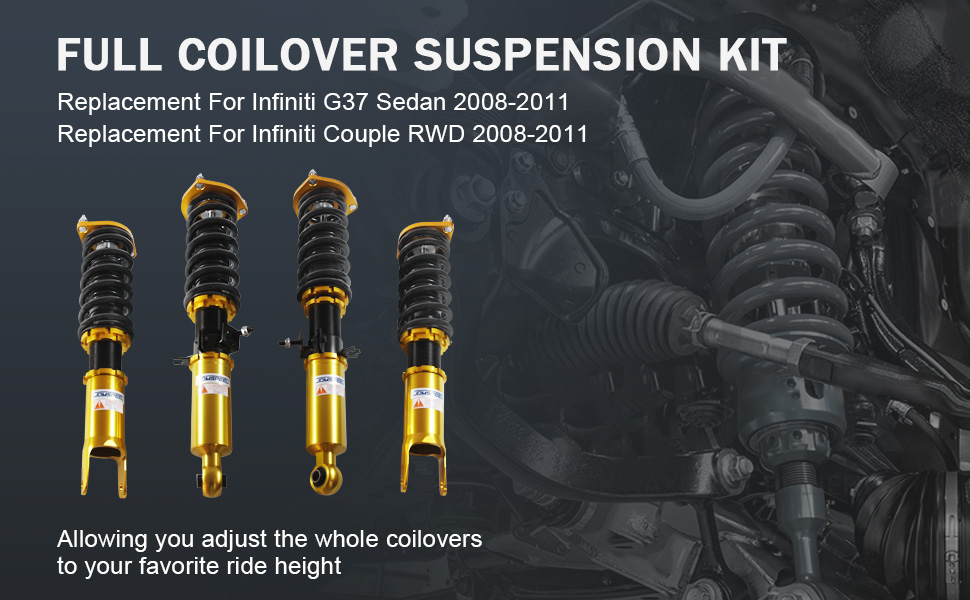 Amazon.com: JDMSPEED New Gold Full Coilover Suspension Kit