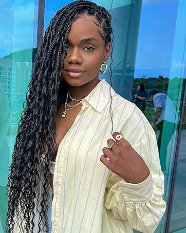 Knotless Boho Braided Wigs for Black Women Double Full Lace Boho Box Braid Wig Goddess Braided Wigs