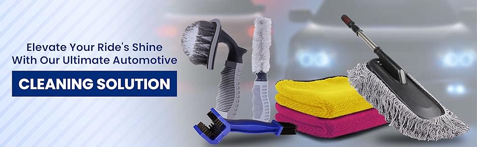 Tyre Cleaner brush tire cleaning accessories wheel rim kit microfiber cloth duster Inflator