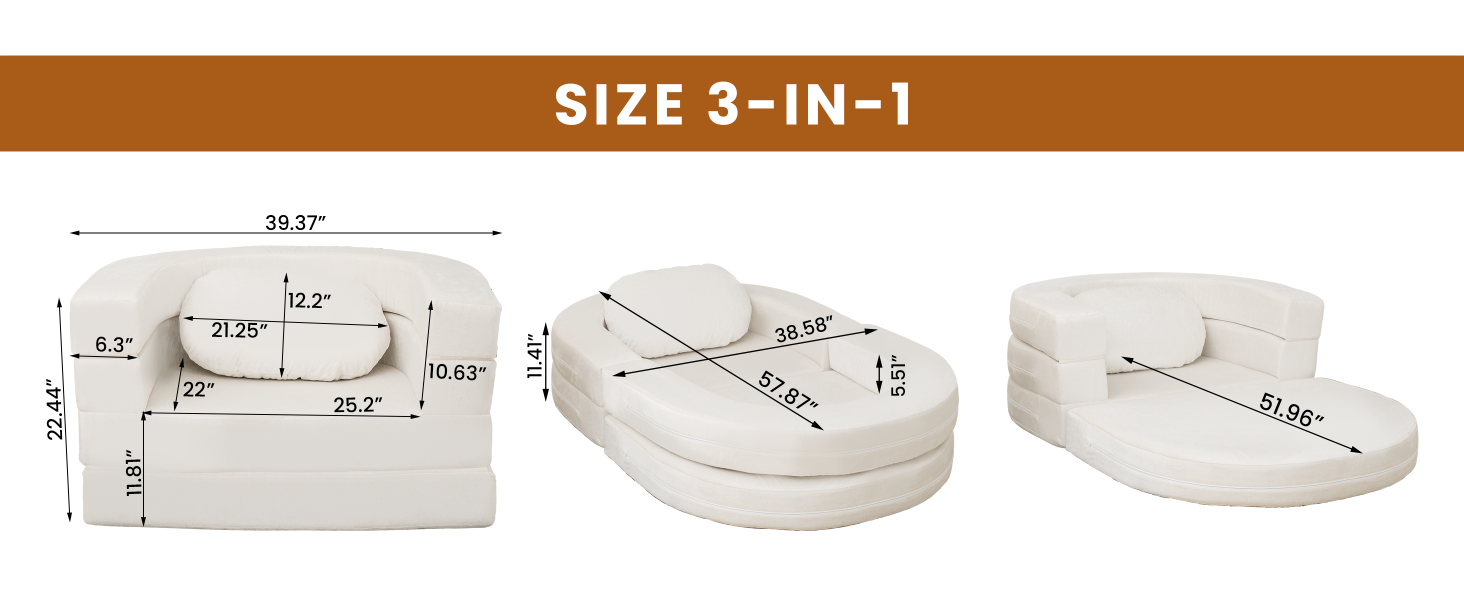3-in-1 Bean Bag Chair
