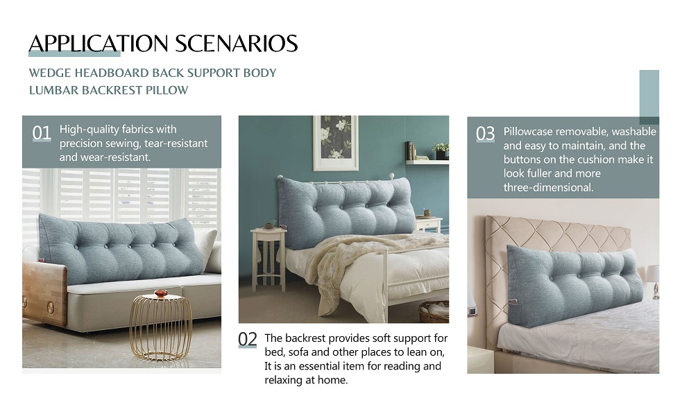 homecozy Wedge Large Headboard Pillow, Adult Backrest