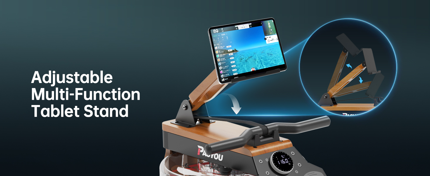 Adjustable tablet stand with multi-function capabilities, featuring articulating arm and sturdy base for flexible positioning.