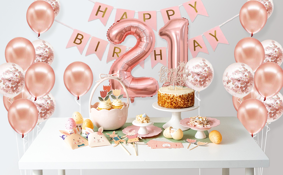 21st birthday decorations for her