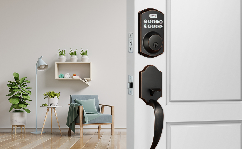 Revolo Electronic Keypad Deadbolt, Keyless Entry Door Lock, Keyed Entry