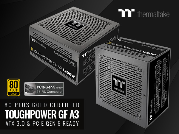 【欠品なし】Thermaltake Toughpower GF1 1200W Thermaltake Toughpower GF3 1200W, ATX 3.0 Standard, PCIe Gen