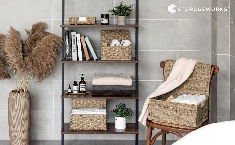 StorageWorks Seagrass Wicker Baskets for Organizing