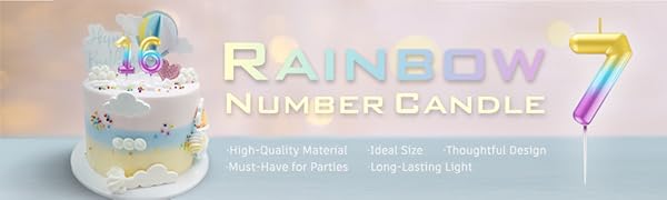 rainbow number candles