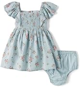 The Children's Place Baby Girls' and Newborn Short Sleeve Ruffle Dress