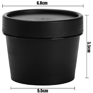 the pot shop - black plastic flower pot with lid