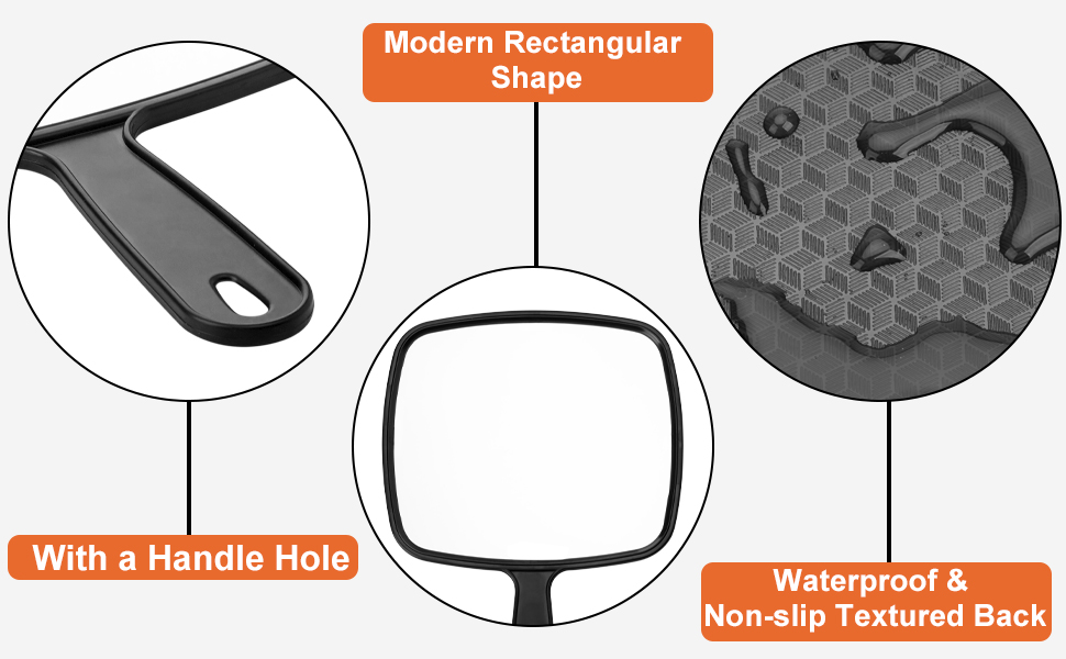 Brippo Hand Mirror, Large Handheld Mirror with Handle for