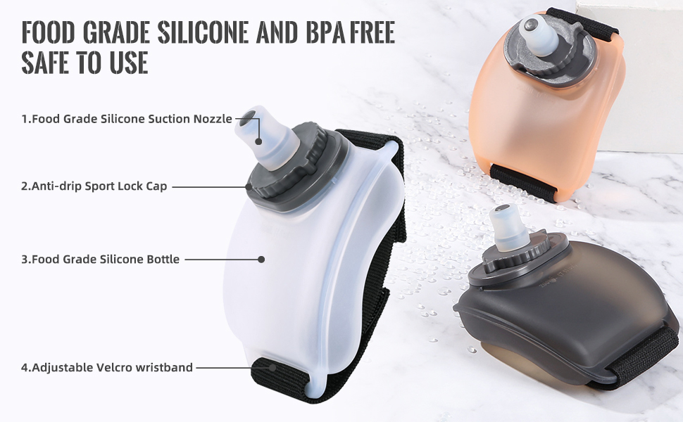 flexible handheld water bottle for runners sports water bottle soft flask