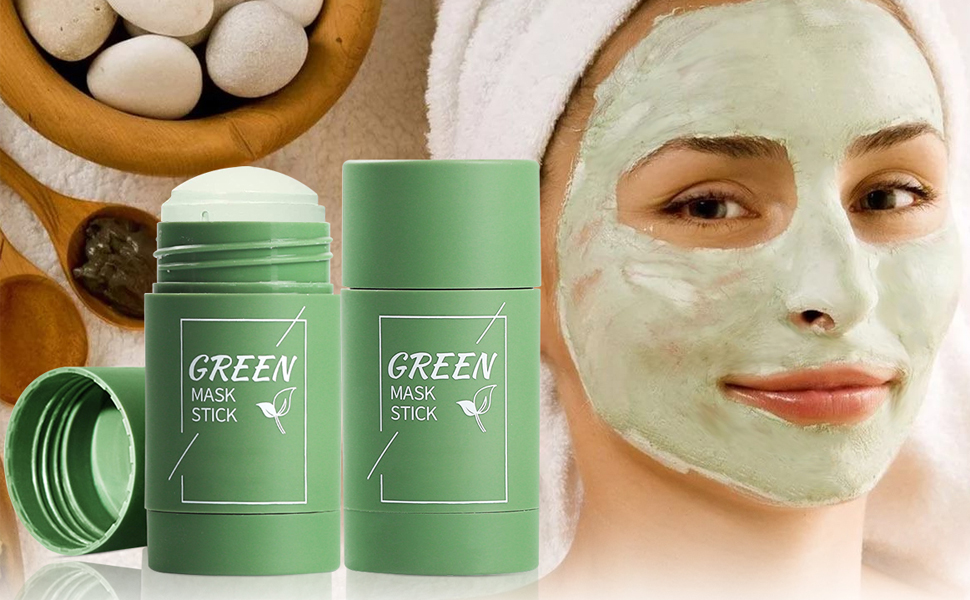 2 Pack Green Tea Cleansing Mask Stick Oil Control AntiAcne Solid Fin