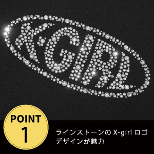 Amazon | [エックスガール] カジュアル RHINESTONE OVAL LOGO S