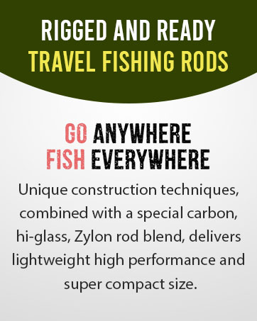 Unique, super compact, multi-functional fishing rods, for travel angling.