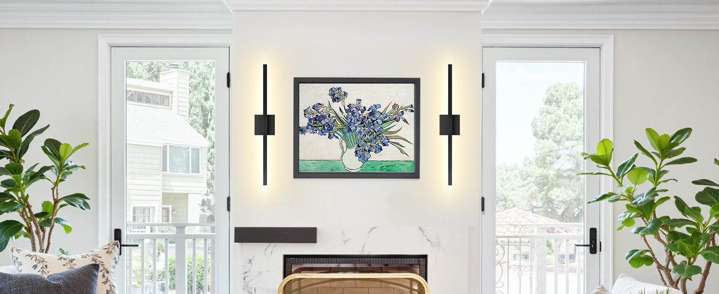 battery wall sconces set of two