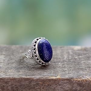 NOVICA Rings Jewelry For Girls For Women Cocktail Stone Sterling Silver Gift Handmade Band Flower