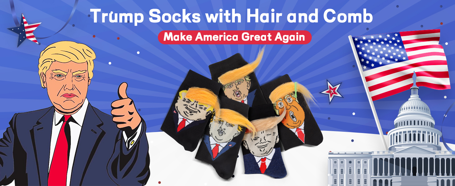 trump socks with hair and comb