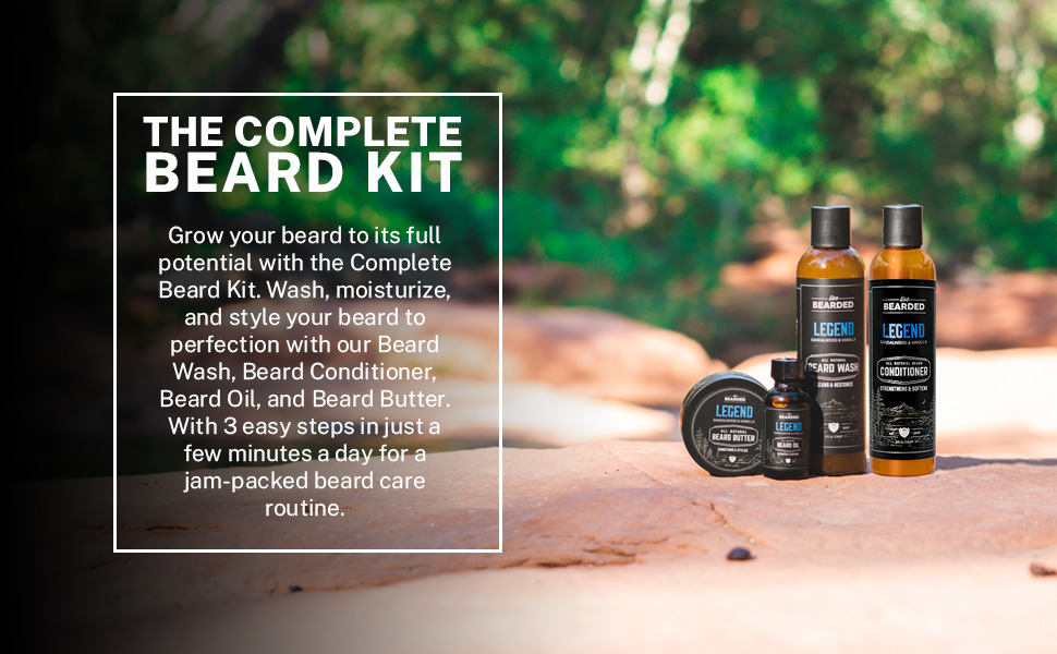 Live Bearded Complete Beard Grooming Kit, Made in the USA