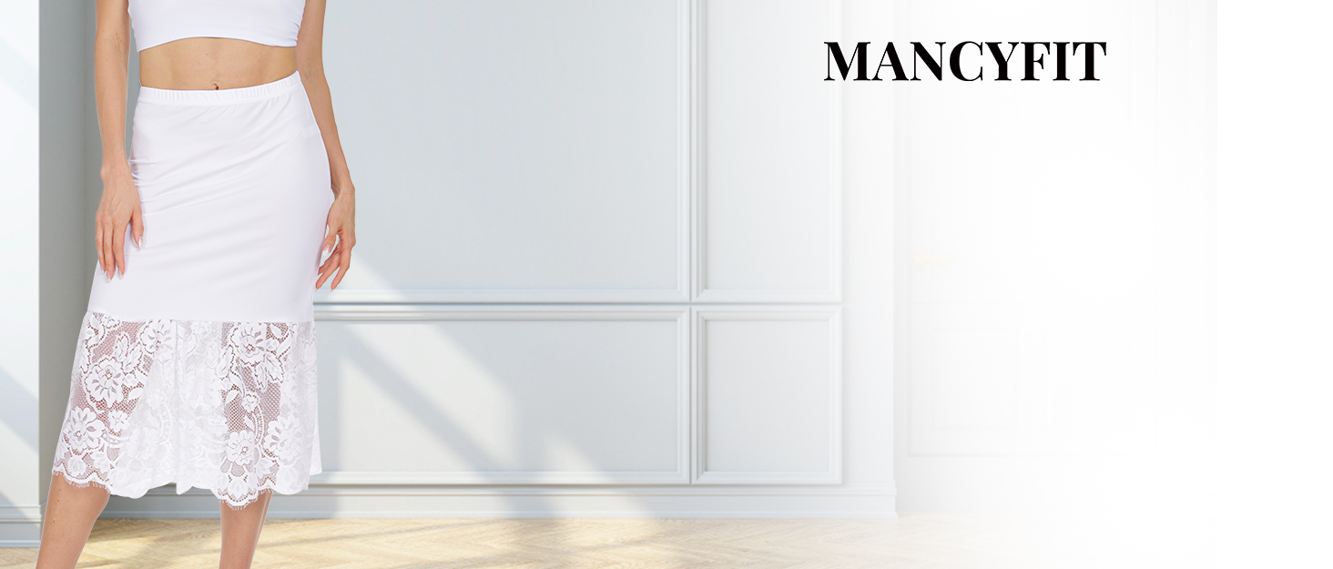 8155-8156-8157-MANCYFIT Half Slips for Under Dresses Extender Slip Skirt for Women Long Underskirt