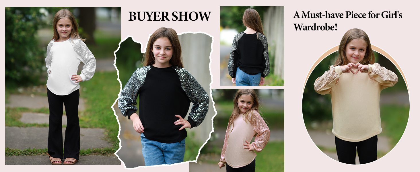 Girls Sequin Sweatshirts