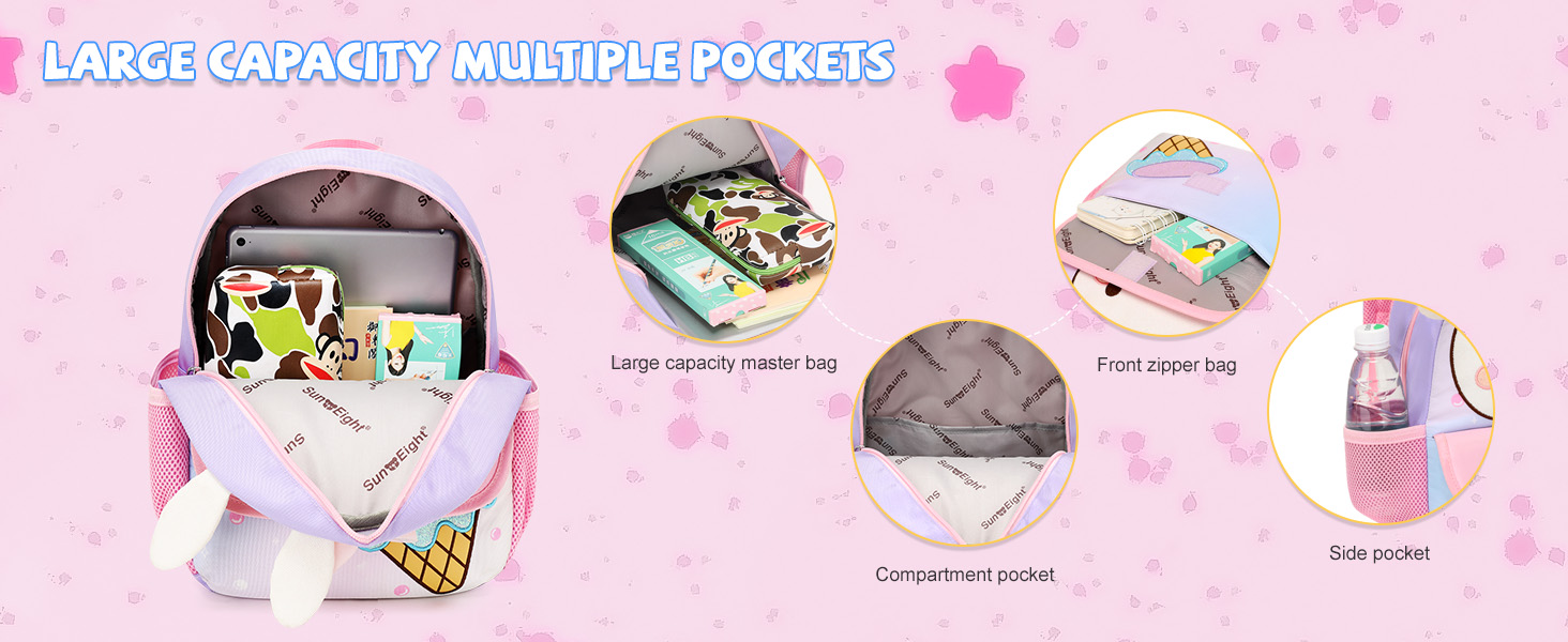 Reqinqin 3D Little White Rabbit Toddler Backpack