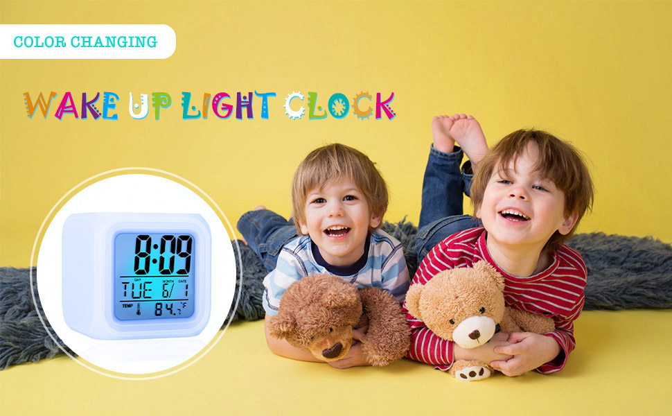 Kids Alarm Clock, Student Digital Clock for Boys Girls, 7