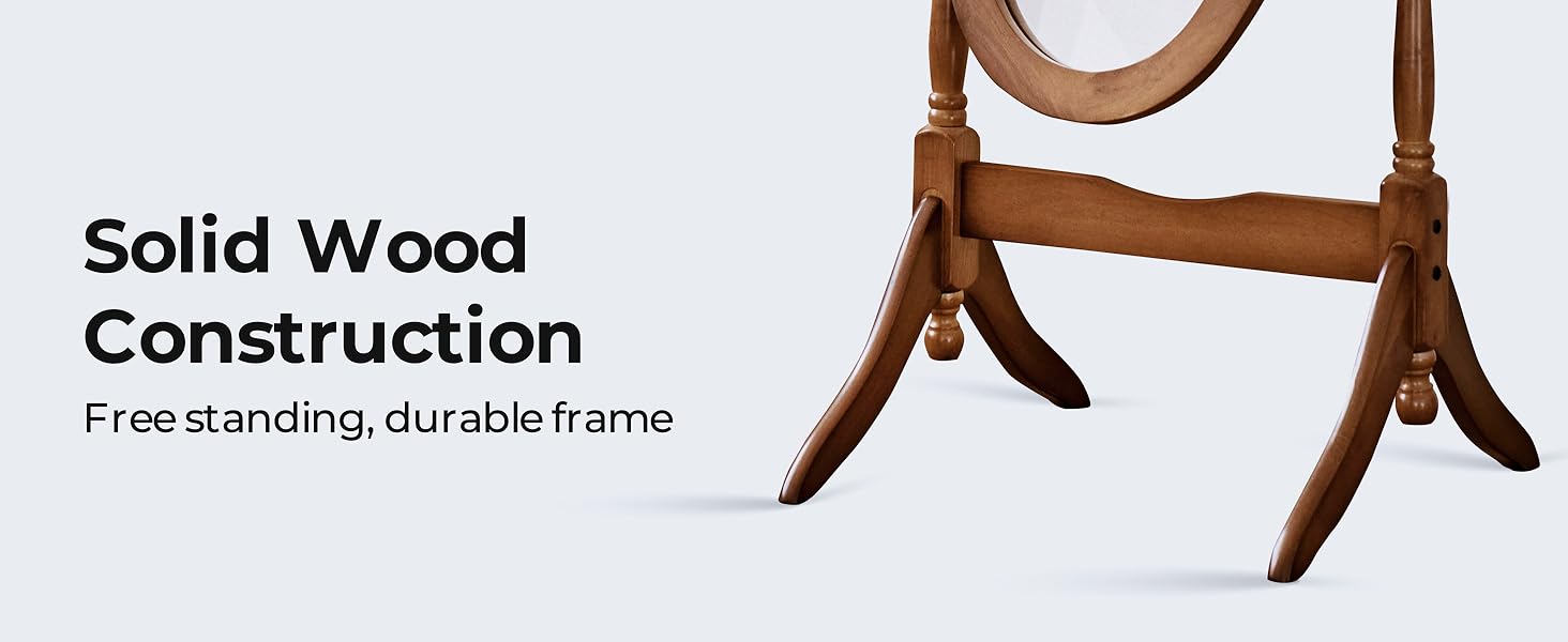 ashley antique full length oval arched tilting vanity bedroom standing wood wooden dressing mirror 