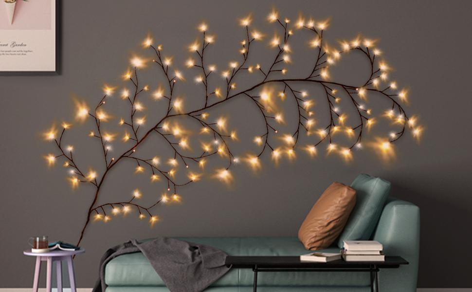 NEWNEN Twig String Lights, 144 Lighted LED Willow Tree Vine Fairy