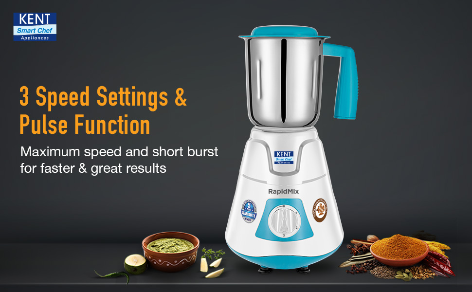 KENT Rapid Mix Mixer Grinder for Home