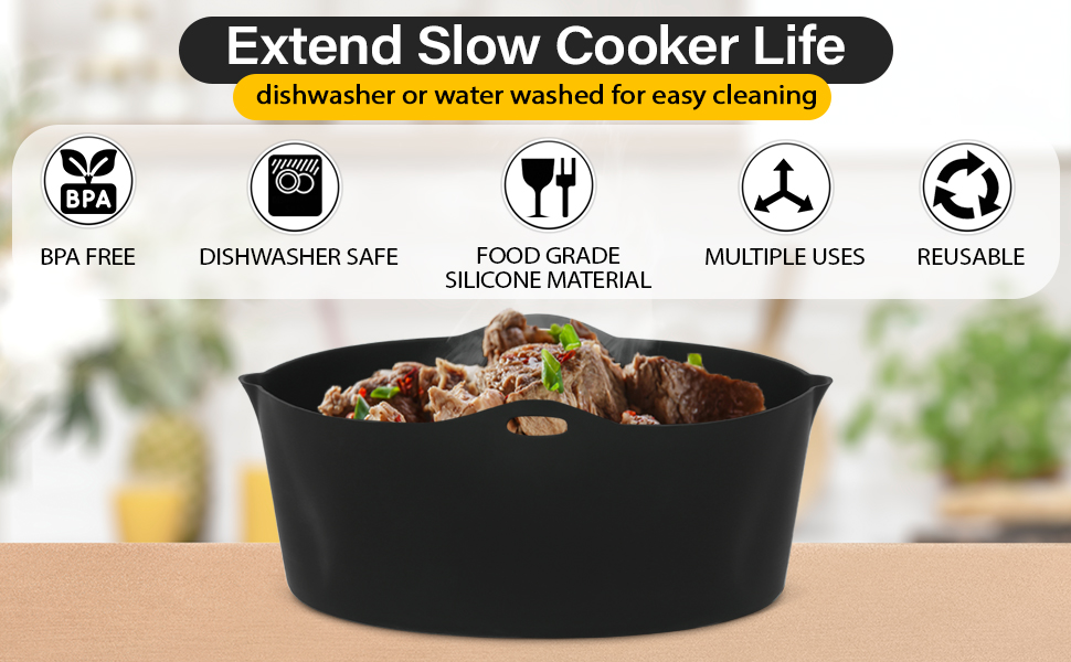Reusable Silicone Slow Cooker Liners for 78 Quart Crock