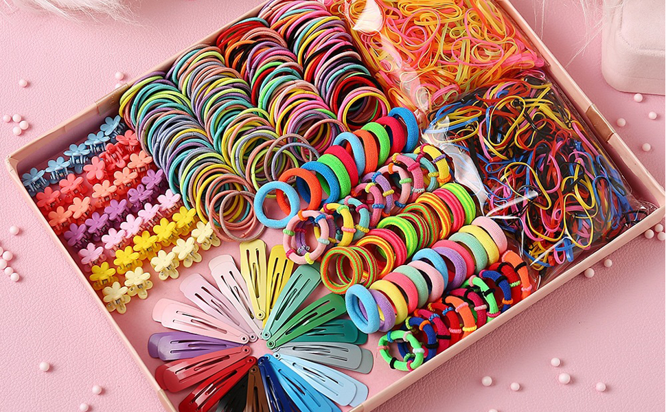 HCliptie 780 pcs Gift Set Hair Accessories Baby Little Girls Hair Clips Bows Ties Toddlers Barrettes