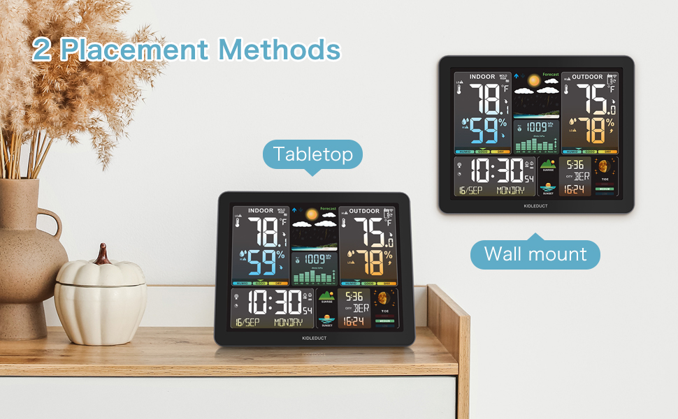 KIDLEDUCT Weather Station Wireless Indoor Outdoor