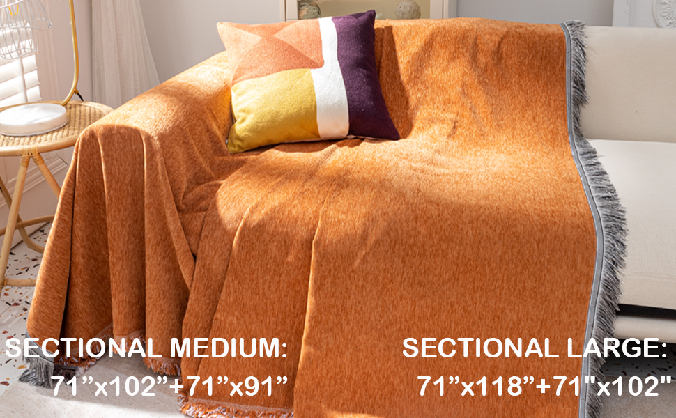 Mxaeyr 2 Pcs Sectional Couch Covers, Boho Sofa Covers with