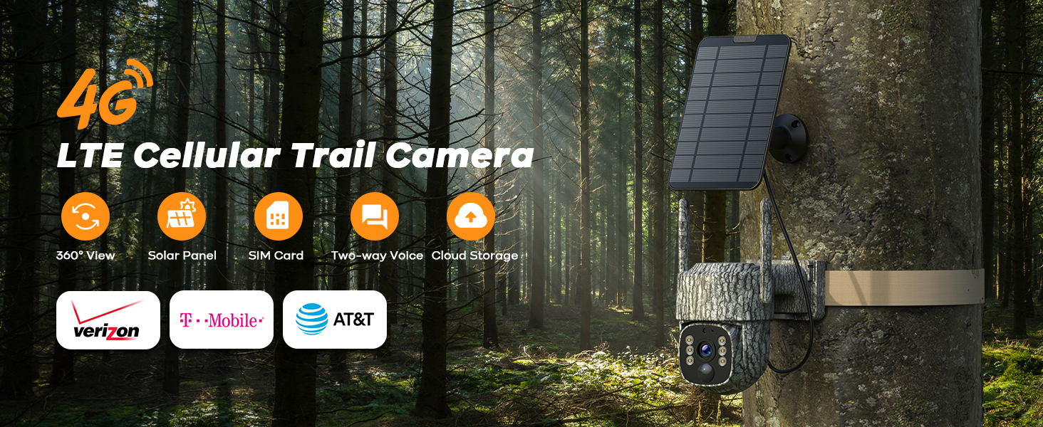 trail camera game camera cellular 4G solar wireless hunting sends picture