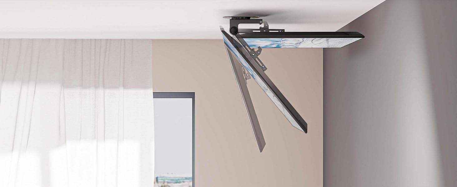 WALI Folding Ceiling TV Mount, Swivel and Flip Down TV Bracket for 13 to 27 inch