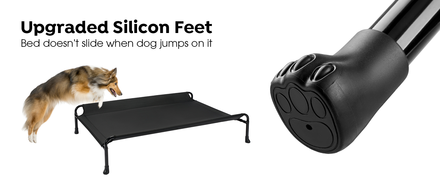 raised dog bed with anti slip feet