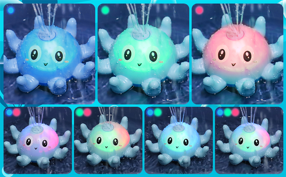 Baby Bath Toys for 3 Year Olds for 1 2 3 4 5 6 Boys Girls Light Up Toys Automatic Induction