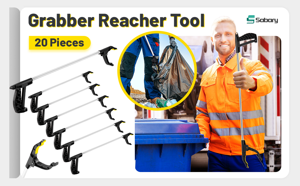 Sabary 20 Pcs Grabber Reacher Trash Pickers Tool 30'' Long