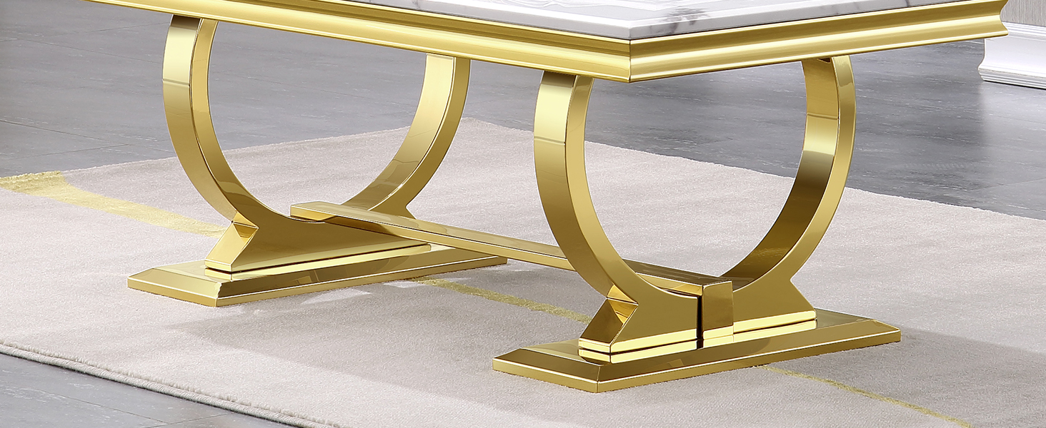 White and Gold Coffee Table