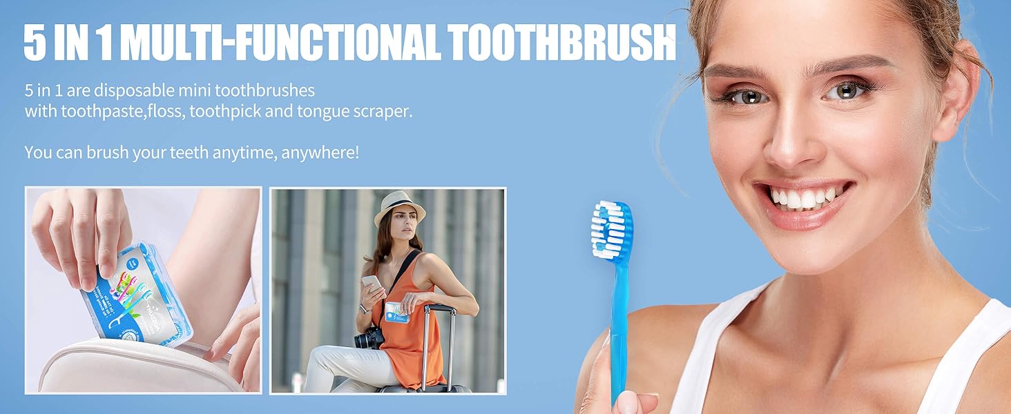 Aussumy 36 Pack Disposable Toothbrushes