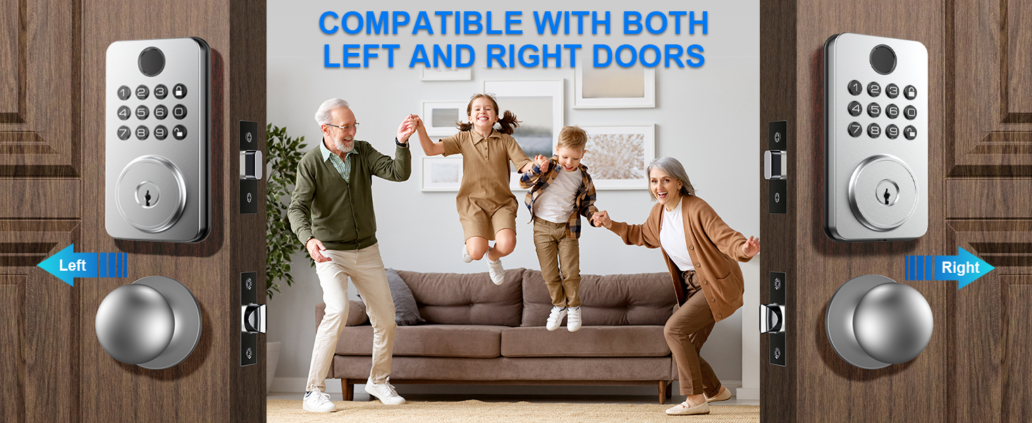 keyless entry door lock with handle