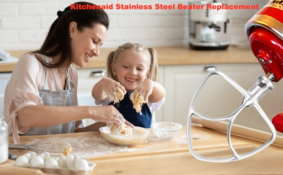 Stainless Steel Flat Beater Replacement for KitchenAid 4.5