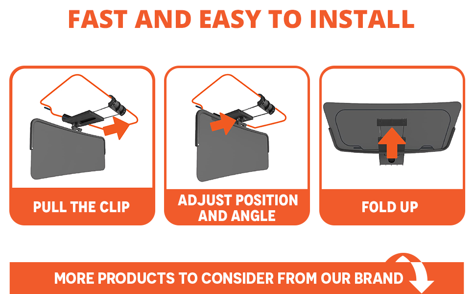 Trobo Sun Visor Extender, Curved Polarized SeeThrough Visor Extension