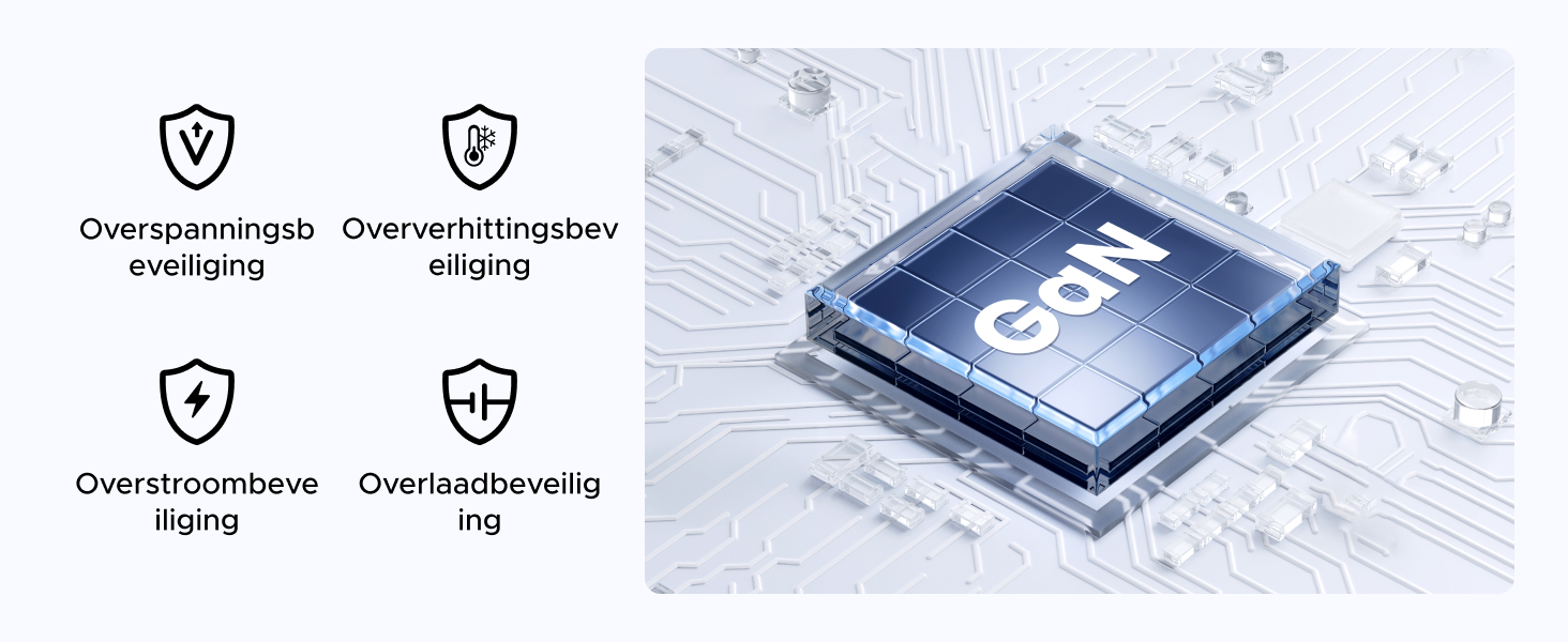 De tekst luidt meerdere keren 'Überwachung' met schildpictogrammen. Technisch schema of interface met de componenten van het beveiligingsbewakingssysteem op een lichte achtergrond.