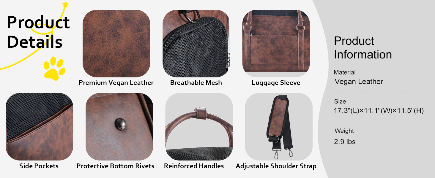 Stylish Leather Pet Carrier