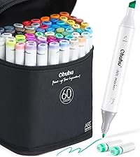 Amazon | Ohuhu マーカーペン 120色121本 パステル 太細両端