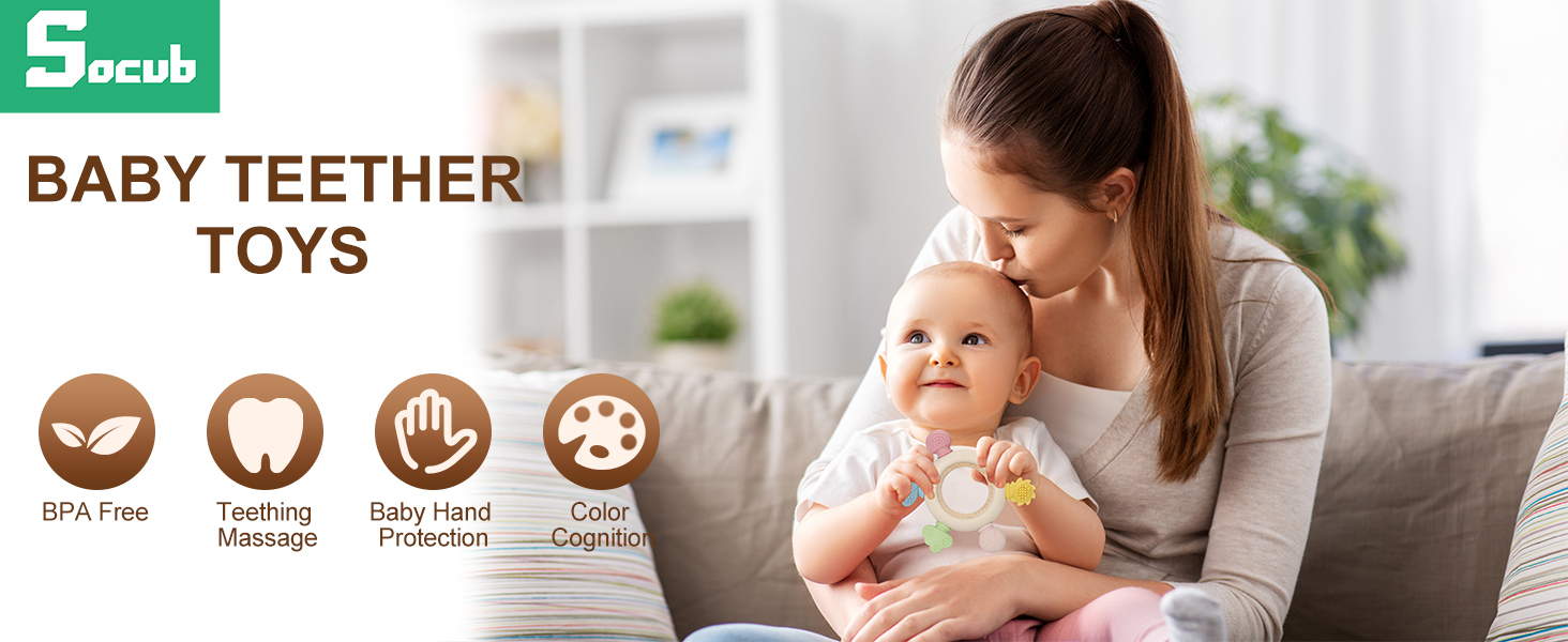 silicone baby teething toy for 0 3 6 9 12 18 months