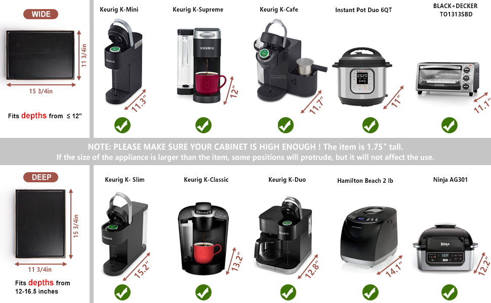 ANBOXIT Appliance Sliding Tray for Coffee Maker, Small Appliance Slider