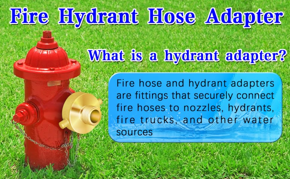 Fire Hydrant Adapter, Fire Hose Adapter, 11/2" NST/NH